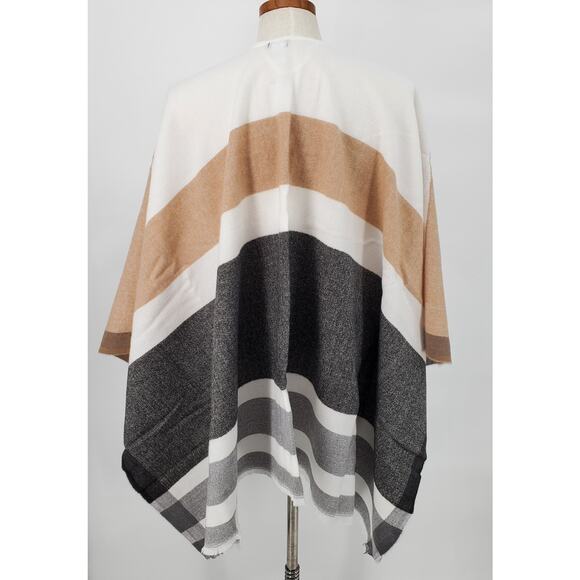 Apt 9 Women's One Size Reversible Woven Color-Blocked Ruana New - Picture 2 of 8